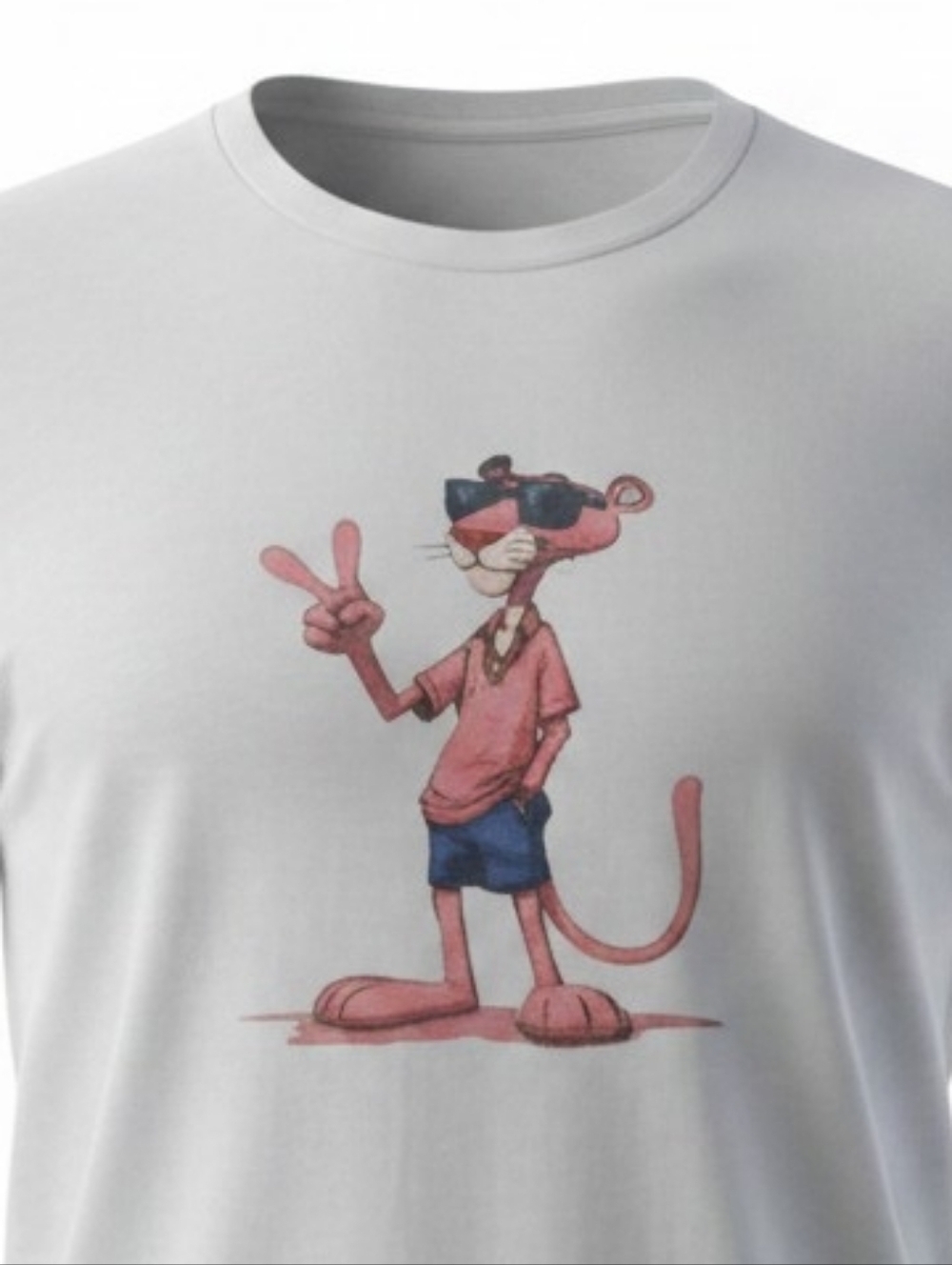 Access - NWOT,BRAND NEW The Pink Panther,Unisex White Short Sleeve Shirt, Size L - Picture 9 of 9